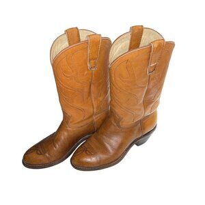 Stewart Fine Vintage 1977 Mens Boots Size 7 Brown Handmade Cowboy Tucson Arizona